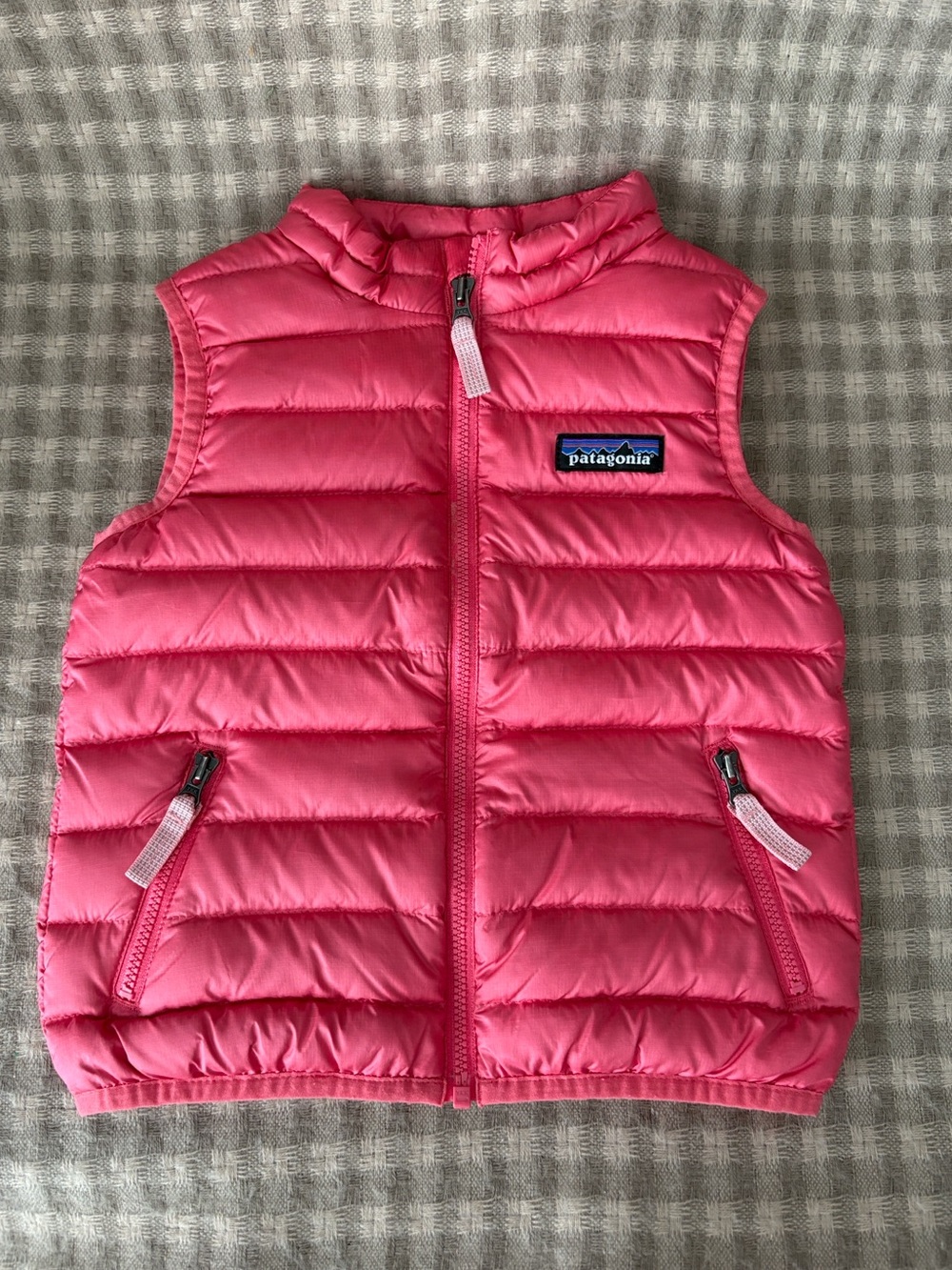 PATAGONIA PINK PUFFER DOWN VEST FULL ZIP GIRLS 2T